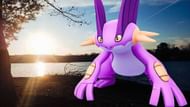Shiny Swampert in Pokemon GO's AR mode (Image via Niantic)